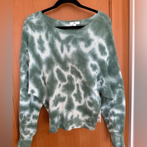 BP Tie Dye Sweater in Green and White - Picture 2 of 6